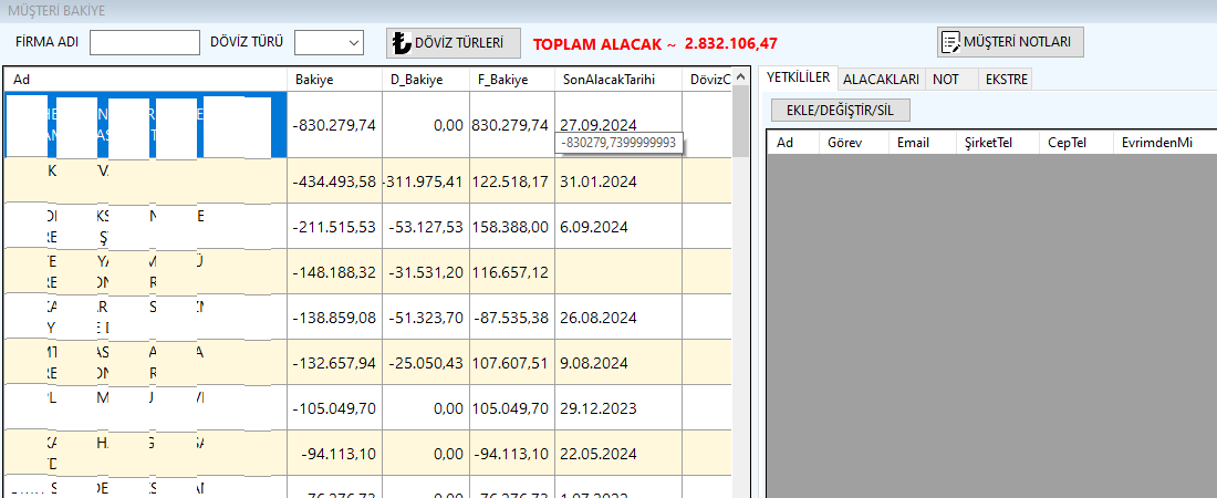 Müşteri bakiye kontrol sayfası